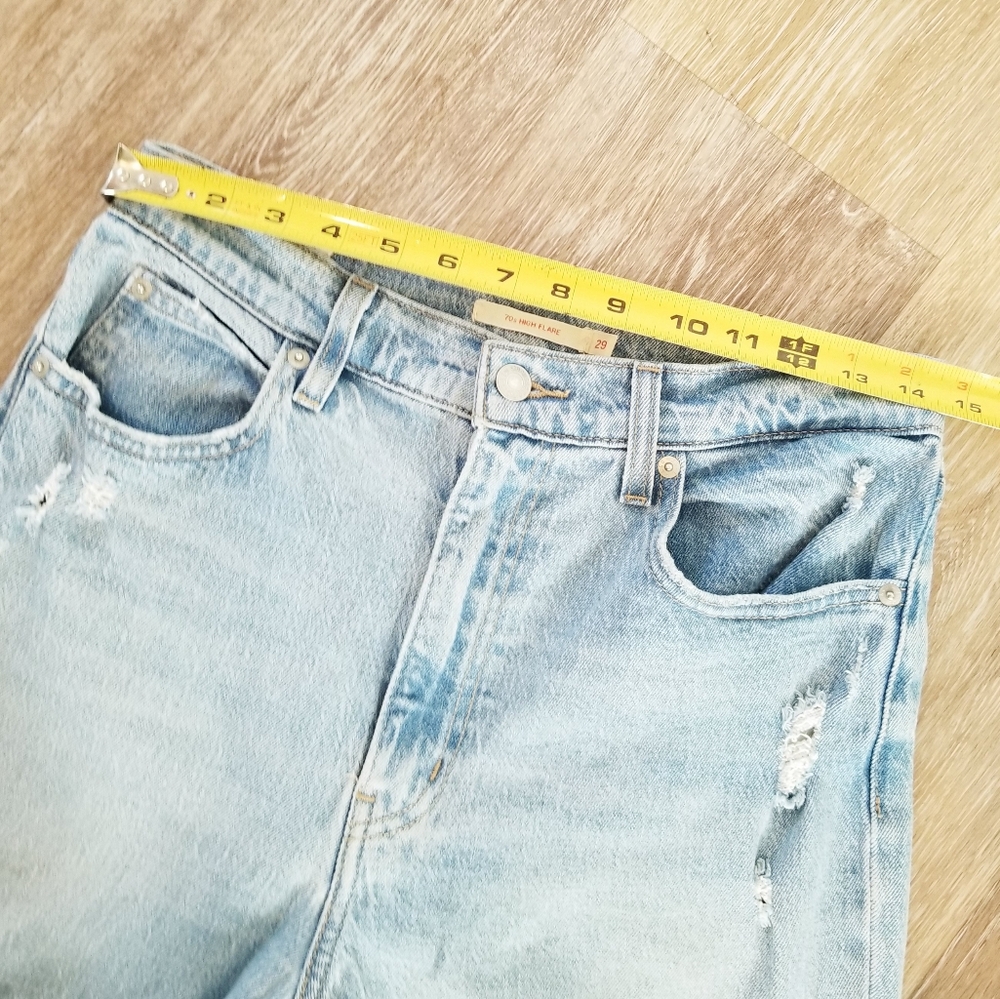 Levi's 70's High Flare High Waist Wide Leg Flare Denim Vintage Inspired Jeans 29 - Picture 10 of 16